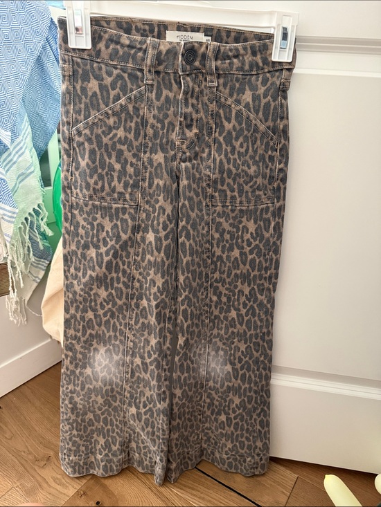 Hidden Denim - Hidden Jeans Brown Leopard Wide-Leg Jeans